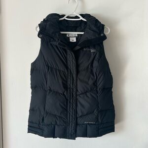 Columbia Black Puffer Down Vest with Hood